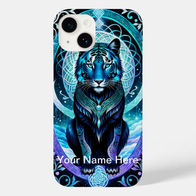 Neon Glowing Tiger mystical and ethereal  Case-Mate iPhone Case (Back)