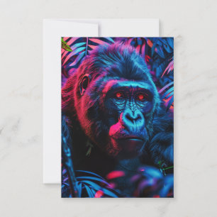 Neon Gorilla Thank You Card