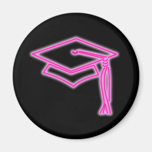Neon Grad Cap Pink Magnet