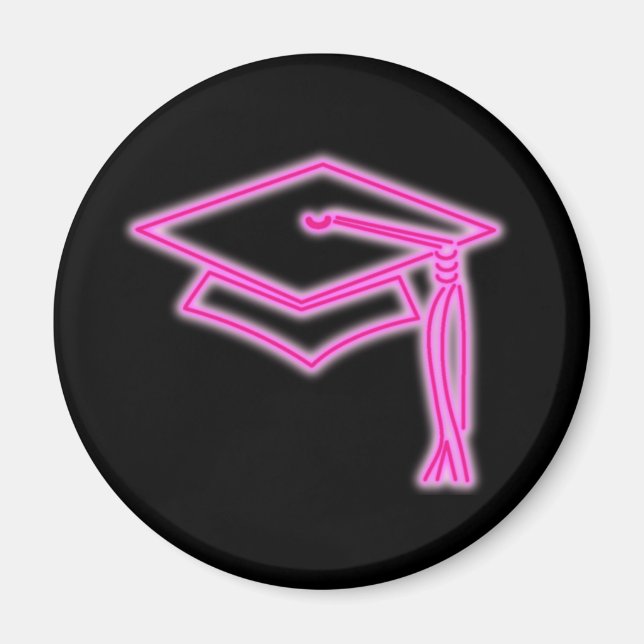 Neon Grad Cap Pink Magnet (Front)