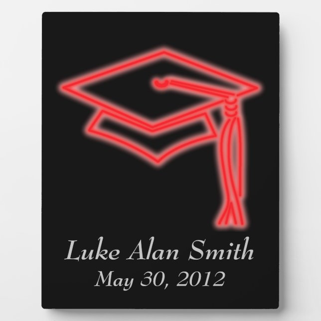 Neon Grad Cap Red Plaque (Front)