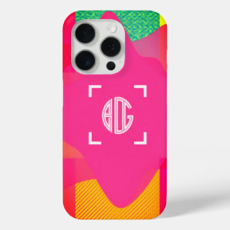 Neon Gradient Custom Monogram iPhone Case