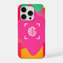 Neon Gradient Custom Monogram iPhone Case