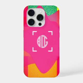 Neon Gradient Custom Monogram iPhone Case
