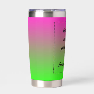 Neon Gradient Green to Pink Insulated Tumbler