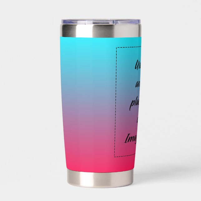 Neon Gradient Light Blue to Red Insulated Tumbler (Front)