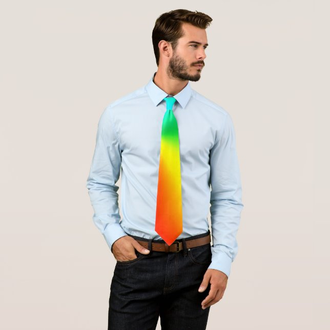 Neon Gradient Rainbow Abstract Tie (In Situ)