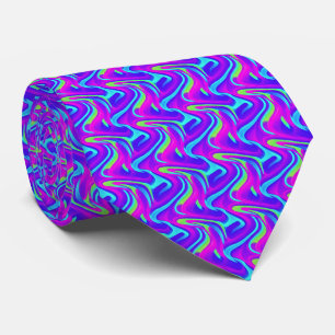 Neon Gradient Wave Pattern Tie
