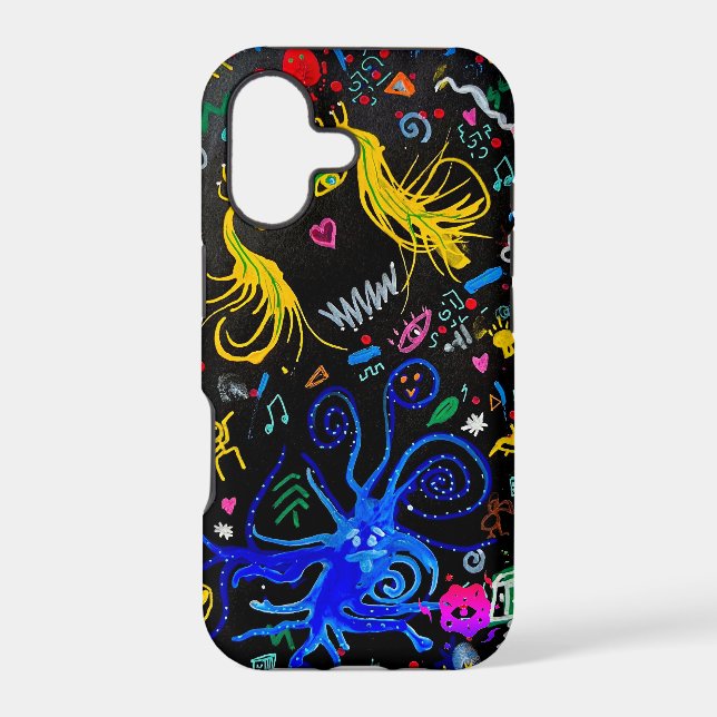 Neon Graffiti & Abstract Scribbles Dark (Back)