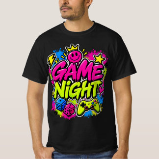 Neon Graffiti Game Night Gamer Party Men's T-Shirt