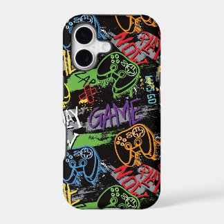 Neon Graffiti Gaming Pattern
