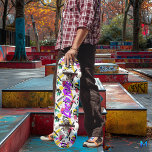Neon Graffiti with Purple 'Live to Ride' Motto Skateboard<br><div class="desc">This skateboard deck bursts with vibrant colours, featuring neon splashes of pink, yellow, blue, and green against a white backdrop. At the centre, the bold purple "Live to Ride" motto stands out, perfectly capturing the free-spirited and energetic vibe of skate culture. The graffiti-inspired design, with dynamic strokes and abstract patterns,...</div>