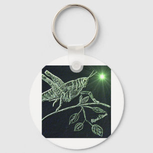 Neon Grasshopper Key Ring