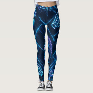 Neon Greek Goddess Activewear Futuristic Athena Leggings