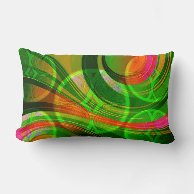 Neon Green Abstract Pillow (Front)