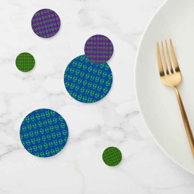 Neon Green Aliens Confetti (Group)