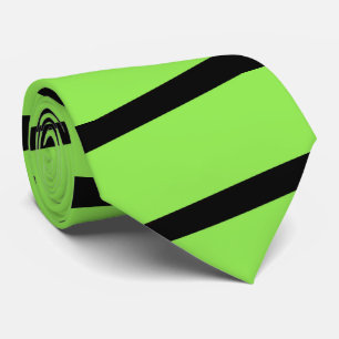 Neon Green and Black Stripe Classic Traditional Tie