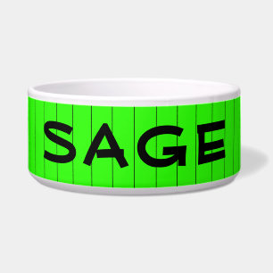 Neon Green and Black Thin Striped Name Cat Dog