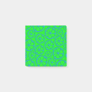 Neon Green and Blue Lemon Retro Spring & Summer Post-it Notes