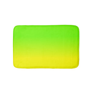 Neon Green and Neon Yellow Ombré Shade Colour Bath Mat