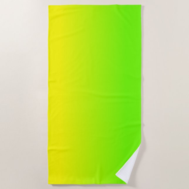 Neon Green and Neon Yellow Ombré  Shade Colour Beach Towel (Front)