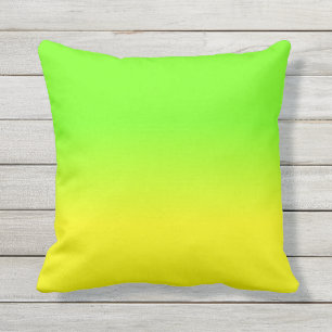 Neon Green and Neon Yellow Ombré Shade Colour Cushion