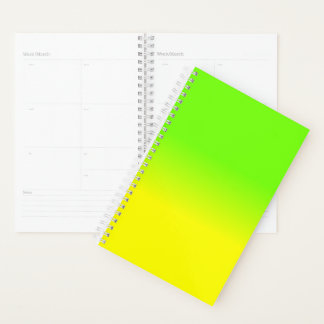 Neon Green and Neon Yellow Ombré Shade Colour Fad Planner