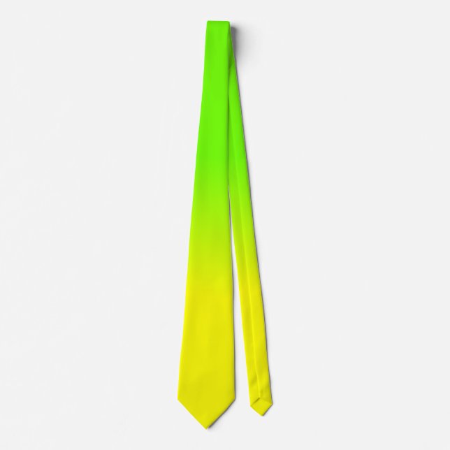 Neon Green and Neon Yellow Ombré  Shade Colour Fad Tie (Front)