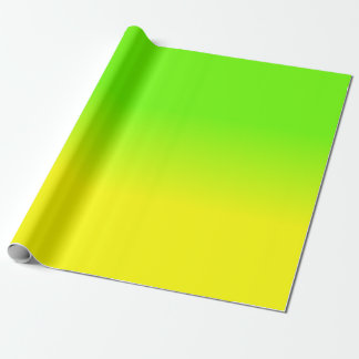 Neon Green and Neon Yellow Ombré  Shade Colour Fad Wrapping Paper