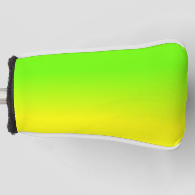 Neon Green and Neon Yellow Ombré  Shade Colour Golf Head Cover (Front)