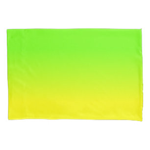 Neon Green and Neon Yellow Ombré  Shade Colour Pillowcase