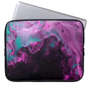 Neon green and purple creative painting, abstract laptop sleeve