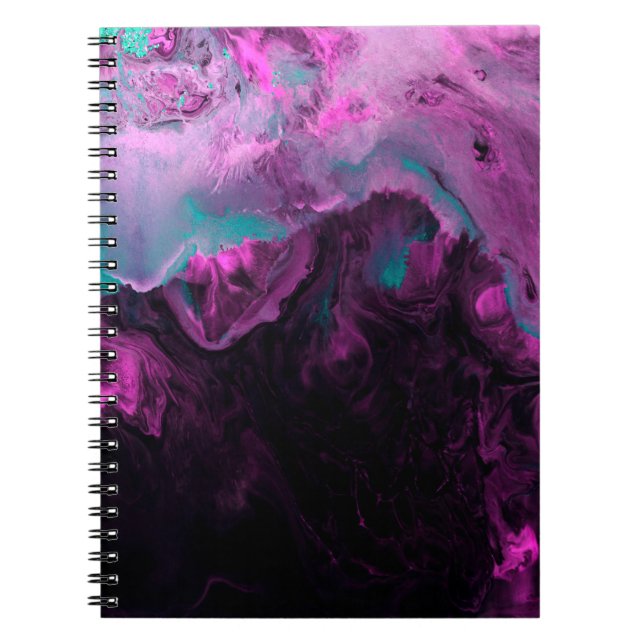 Neon green and purple creative painting, abstract  notebook (Front)