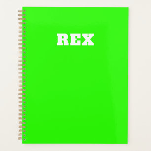 Neon Green and White Modern Name Pet Planner