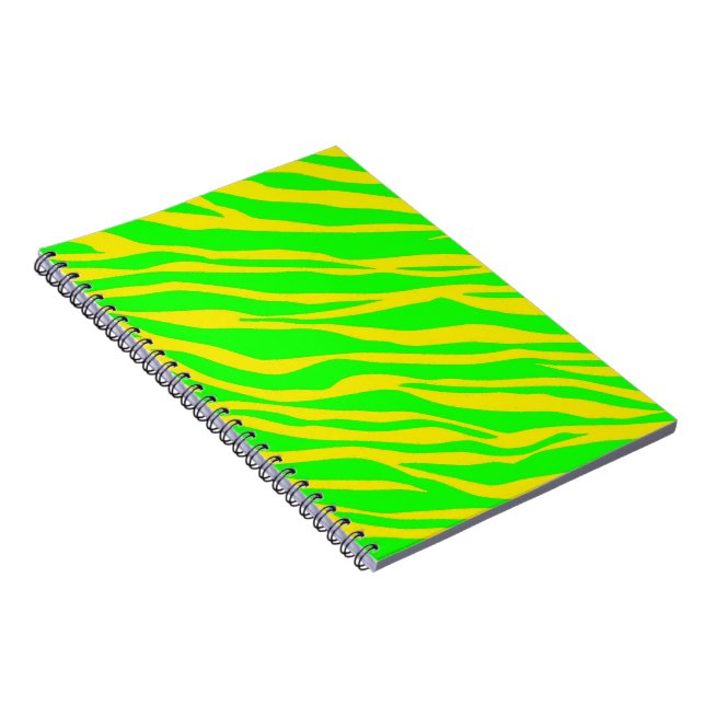 Neon Green and Yellow Zebra Striped Notebook (Right Side)