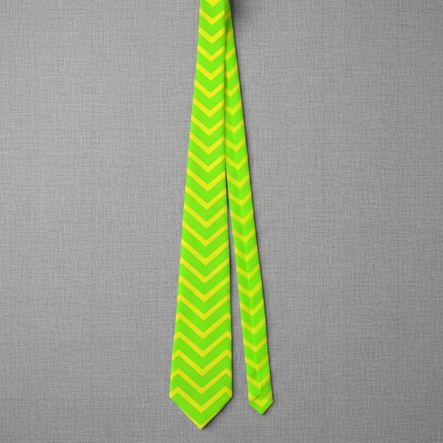 neon green and yellow zigzags tie (Creator Uploaded)