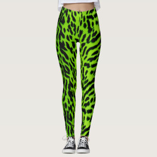 Neon Green animal skin pattern Animalia Leggings