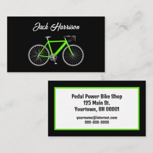 Neon Green Bike On Black Business Card