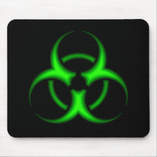 Neon Green Biohazard Symbol Mousepad