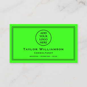 Neon Green Black Corporate Company Business Logo Card