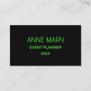 Neon Green Black Custom Colour Weddings Modern 202 Business Card