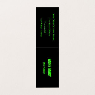 Neon Green Black Custom Colour Weddings Modern Coo Business Card