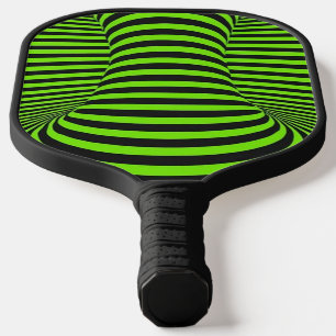 Neon Green & Black Optical Illusion Unisex Pickleball Paddle