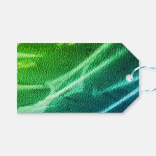 NEON Green blue modern stripes streaks of colour Gift Tags