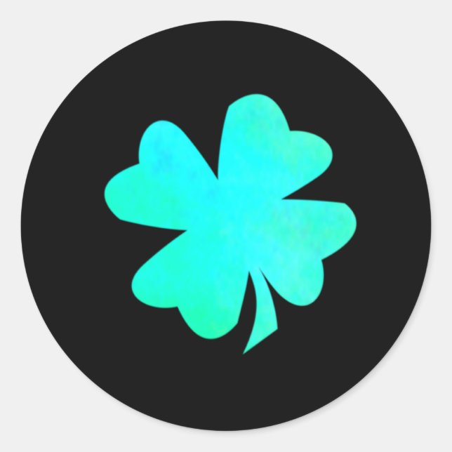 Neon Green blue Shamrock Stickers (Front)
