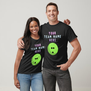 Neon Green Bowling Ball Custom Bowling Team Name T-Shirt