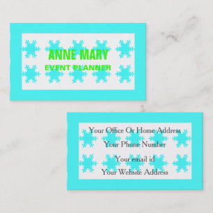 Neon Green Bright Colourful Snowflakes Pattern Coo Business Card