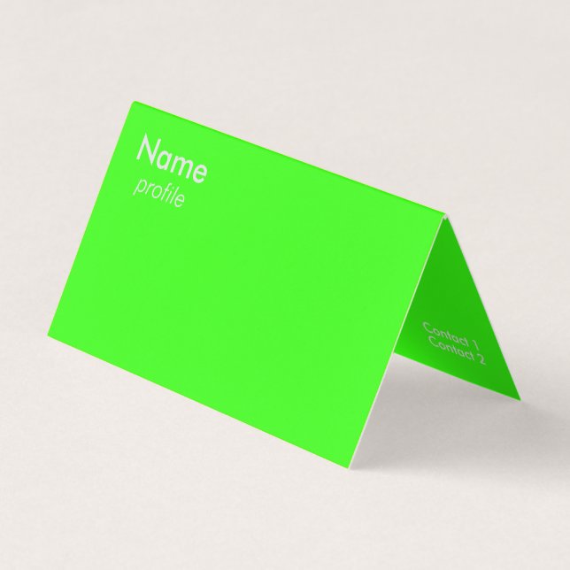  neon  green business card (Front)