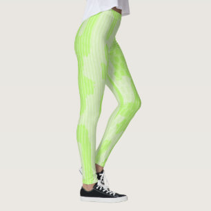 Neon Green Camo-Inspired Abstract Leggings
