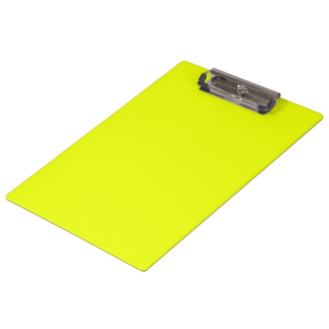 Neon green chartreuse solid plain cool clipboard (Angled)